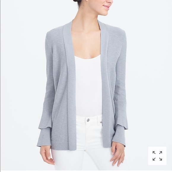 J. Crew Factory Sweaters - J. Crew Tiered Ruffle-Sleeve Cardigan Sweater